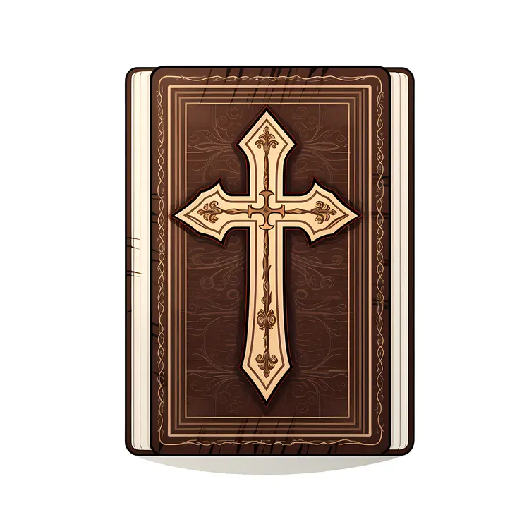 Closed Bible with Gold Cross
