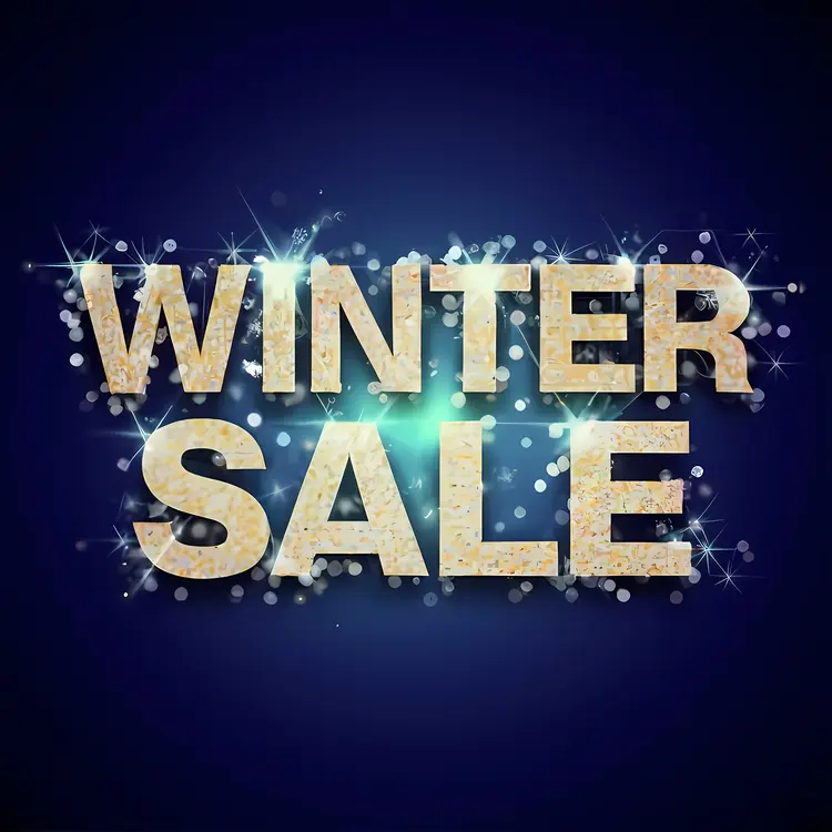 Winter Sale with Sparkles and Glow