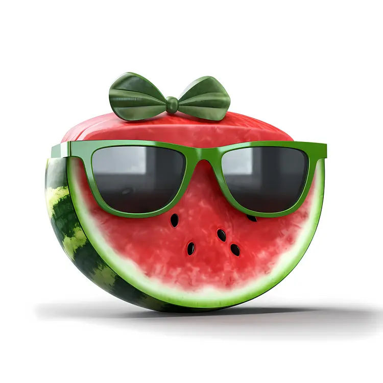 Watermelon with Sunglasses and Bow