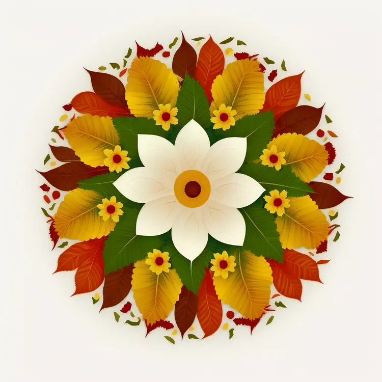 Autumn Floral Mandala for Thanksgiving