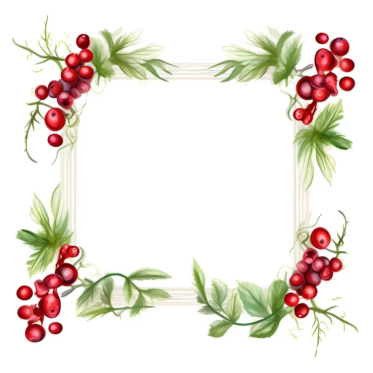 Decorative Berry Frame for Christmas
