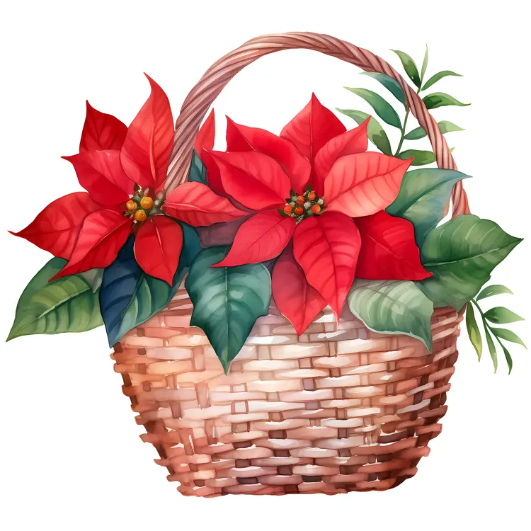 Beautiful Poinsettia Basket for Christmas Decor
