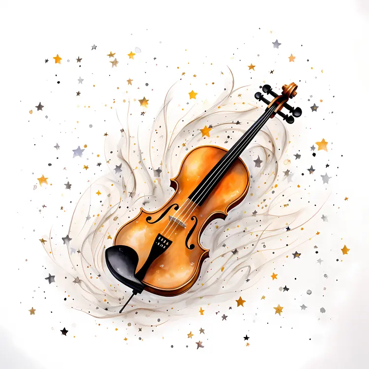 Violin with Stars