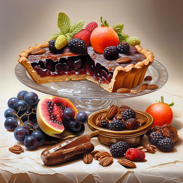 Delicious Fruit Pie with Berries and Nuts