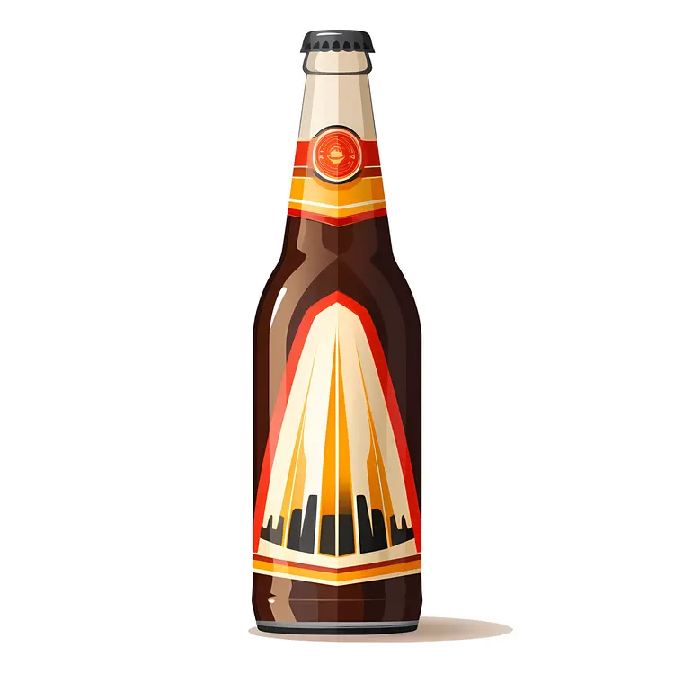 Brown Bottle with Label and Black Cap