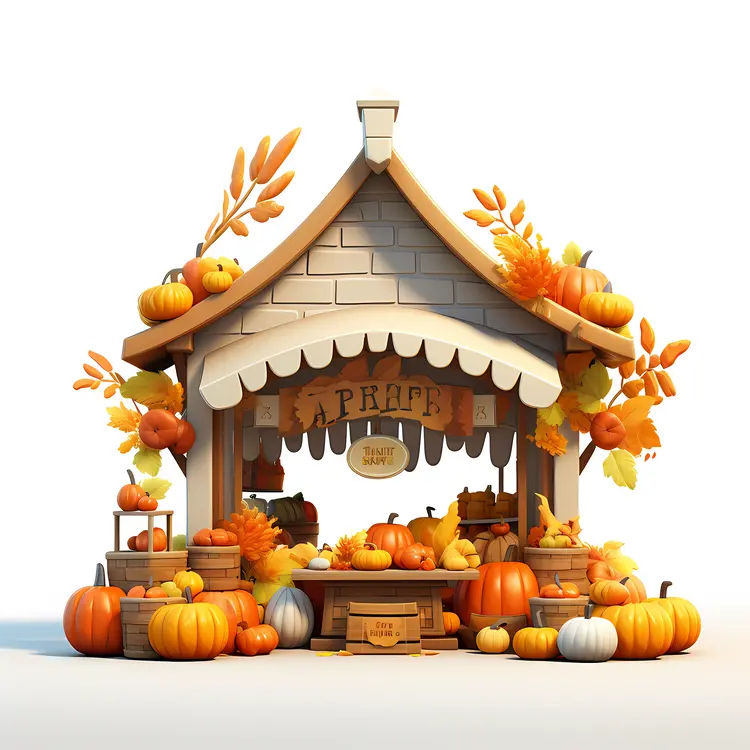 Charming Pumpkin Stand with Autumn Decorations
