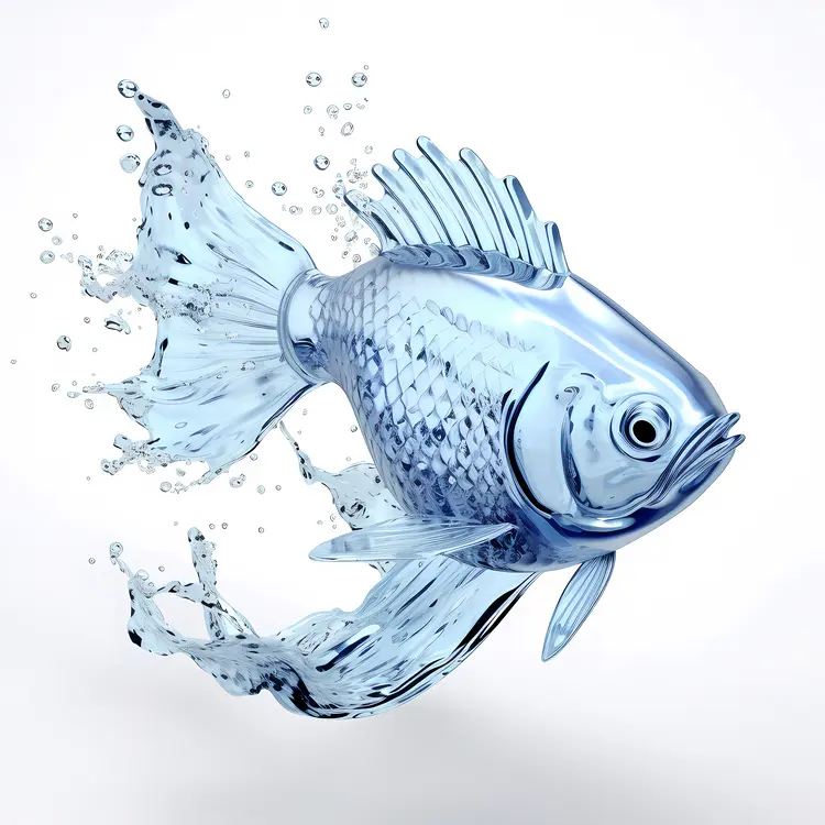 Transparent Fish with Water Splash