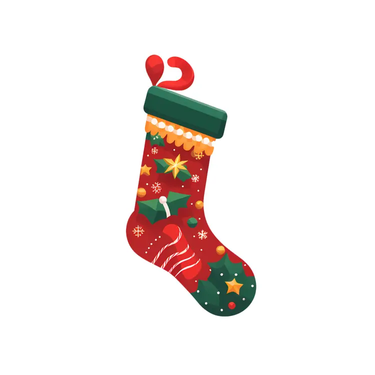 Decorated Red Christmas Stocking