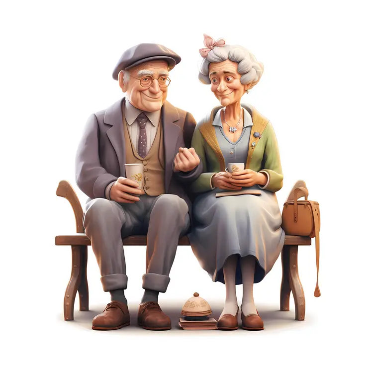 Elderly Couple on Bench
