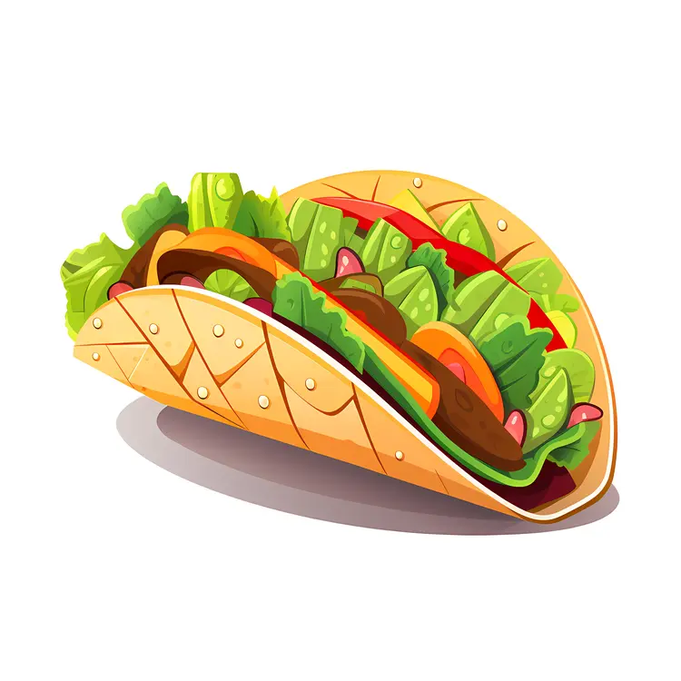 Delicious Taco with Fresh Vegetables