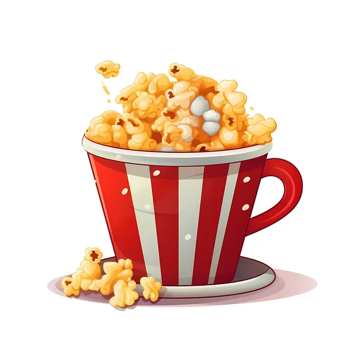 Delicious Popcorn in Red Striped Cup
