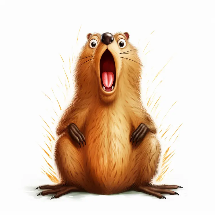 Surprised Groundhog Illustration