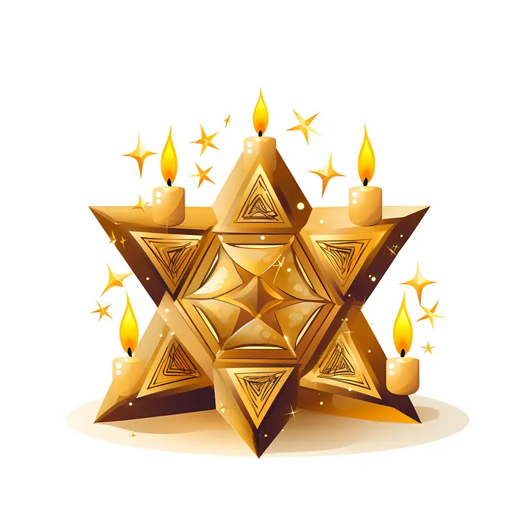 Golden Star with Candles
