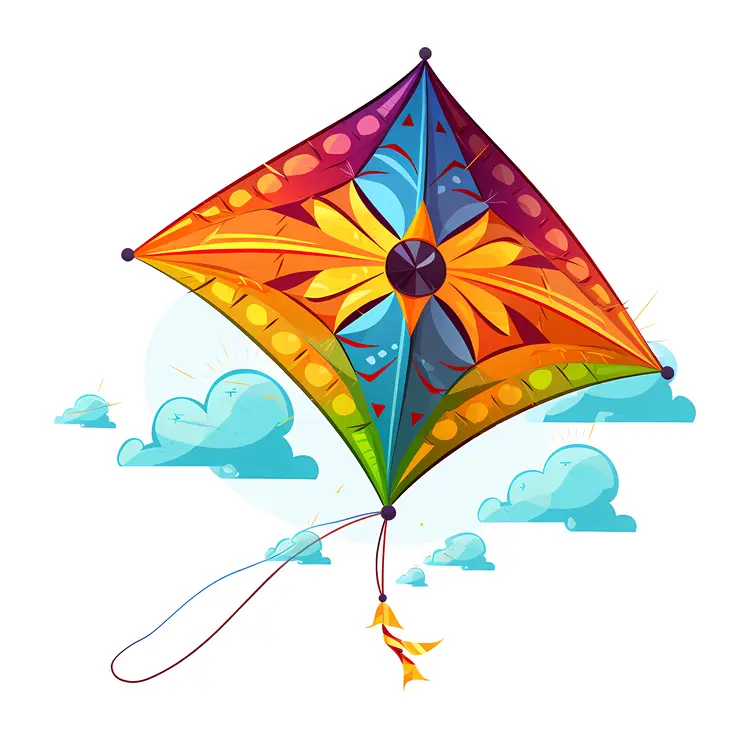 Flower Kite with Clouds