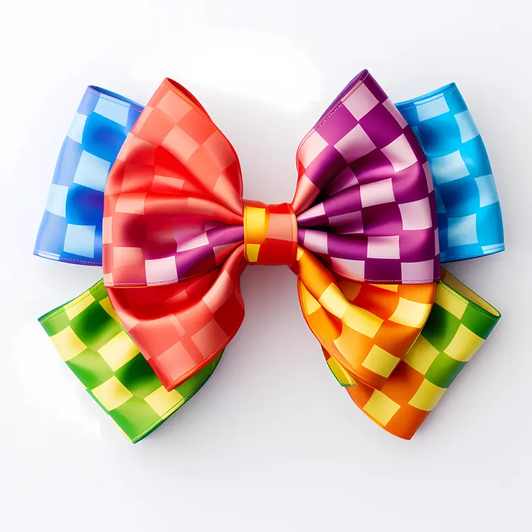 Colorful Checkered Bow Decoration