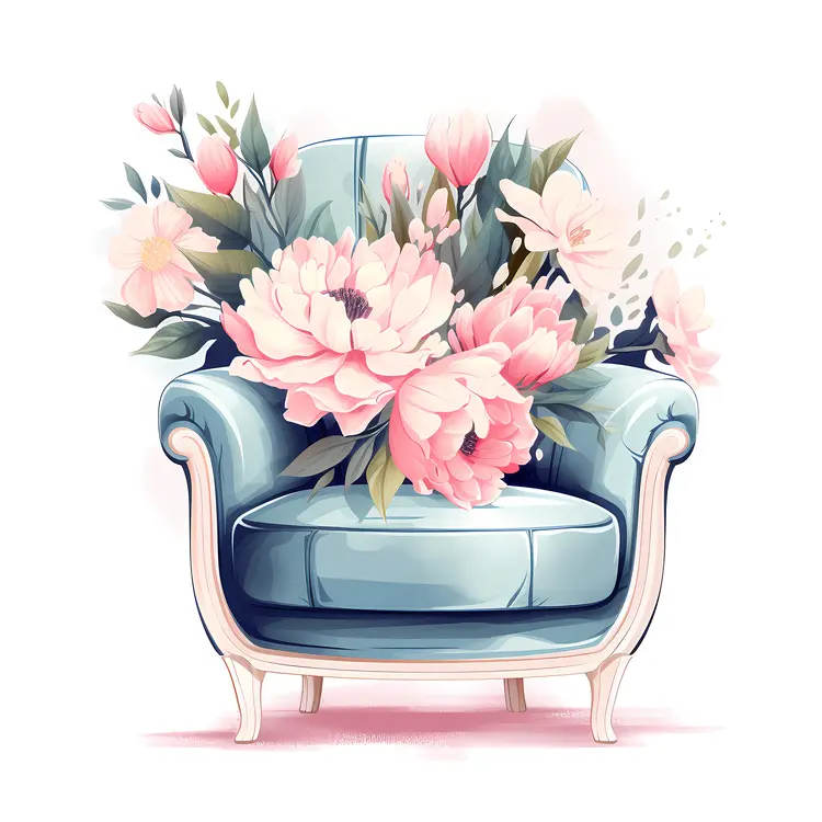 Floral Armchair Illustration for Home Decor