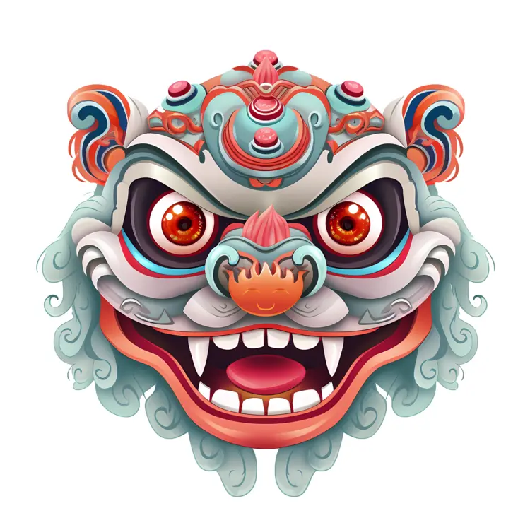 Colorful Lion Dance Mask
