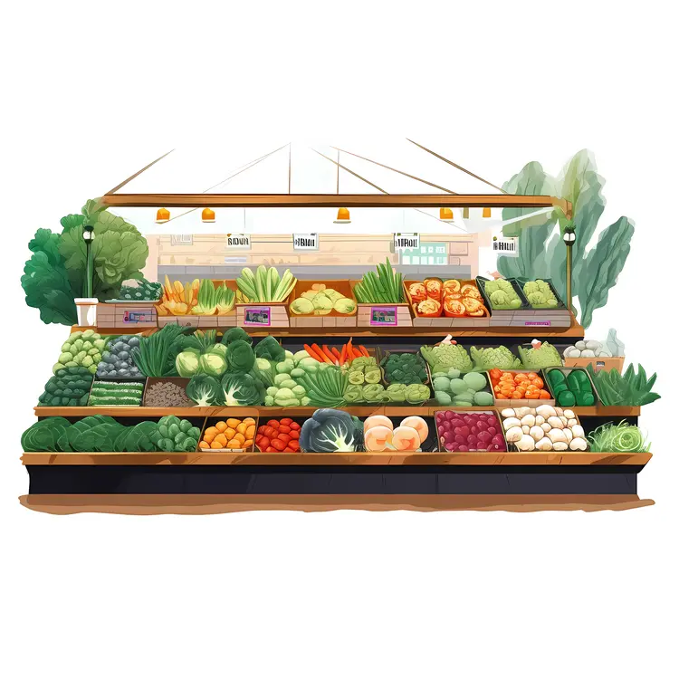 Colorful Vegetable Stand at Market