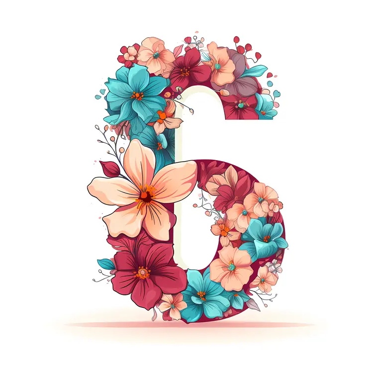 Colorful Floral Number 6