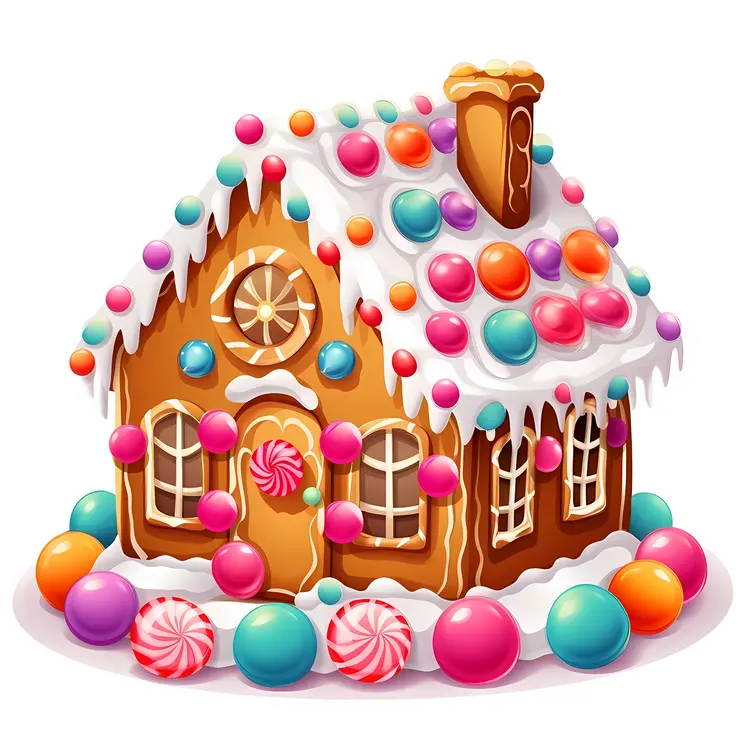 Gingerbread house with candy balls