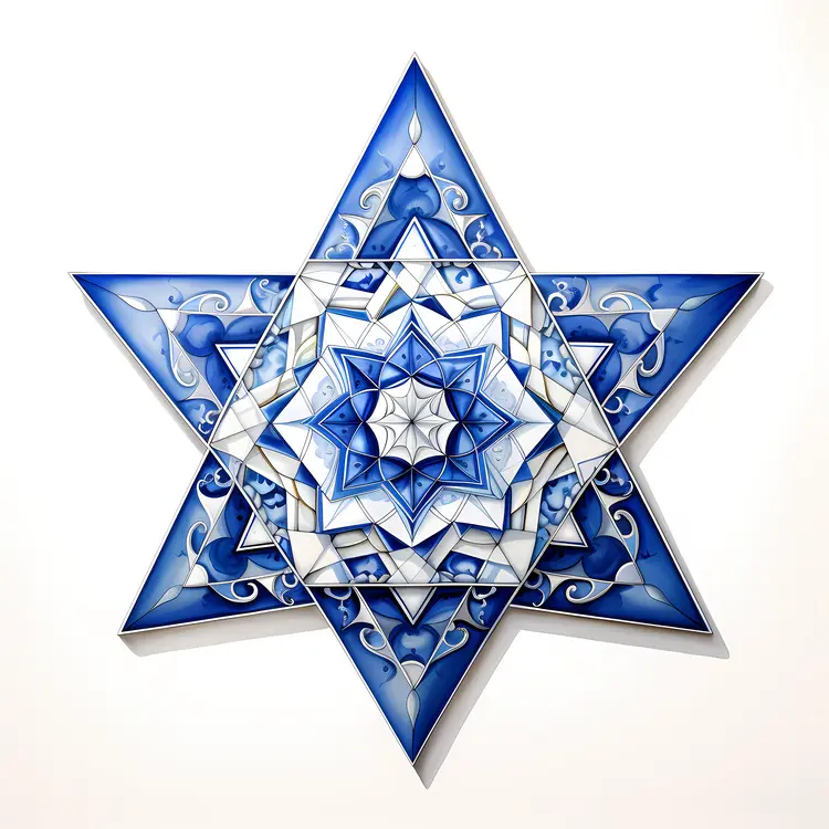 Intricate Blue Star Design