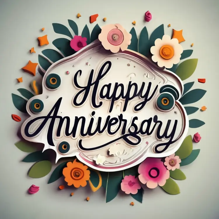 Floral Happy Anniversary Card