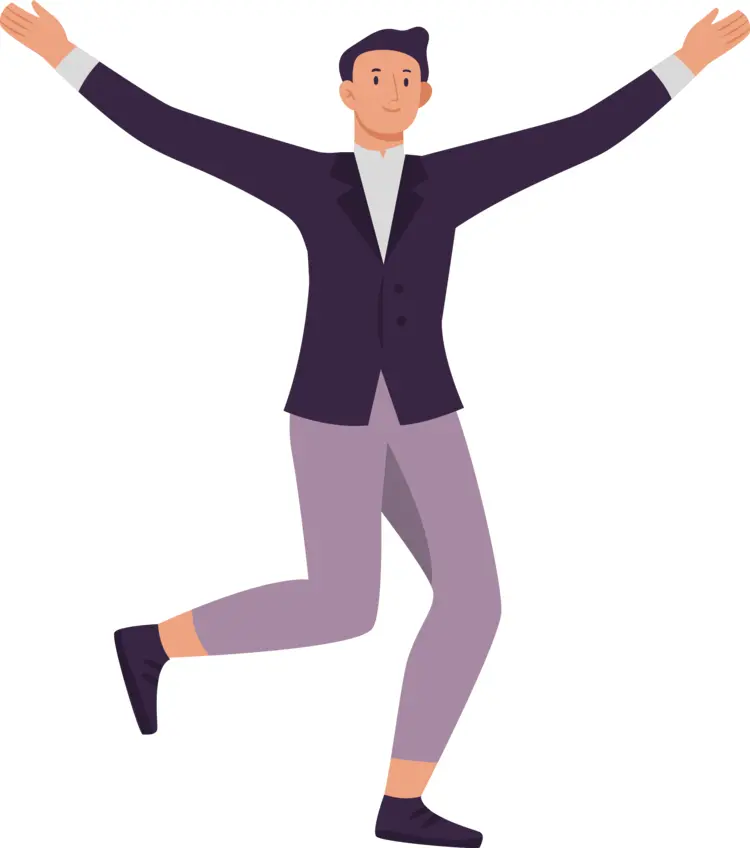 Man in Suit Jumping