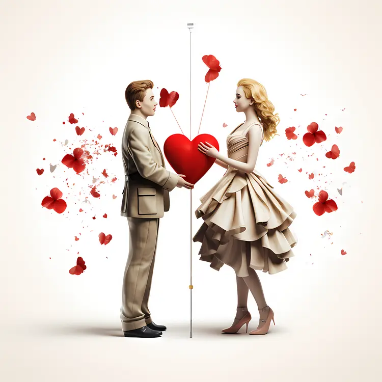 Couple with Heart Gift