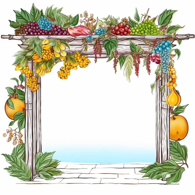 Festive Fruit Garland for Sukkot Celebration