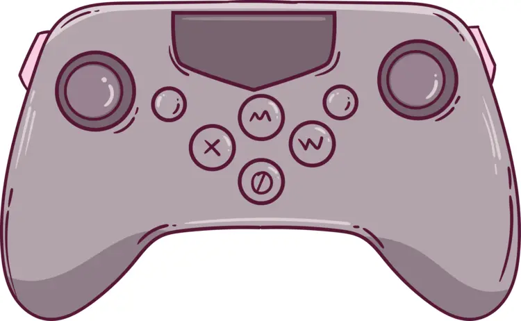 Gray Game Controller with Multiple Buttons