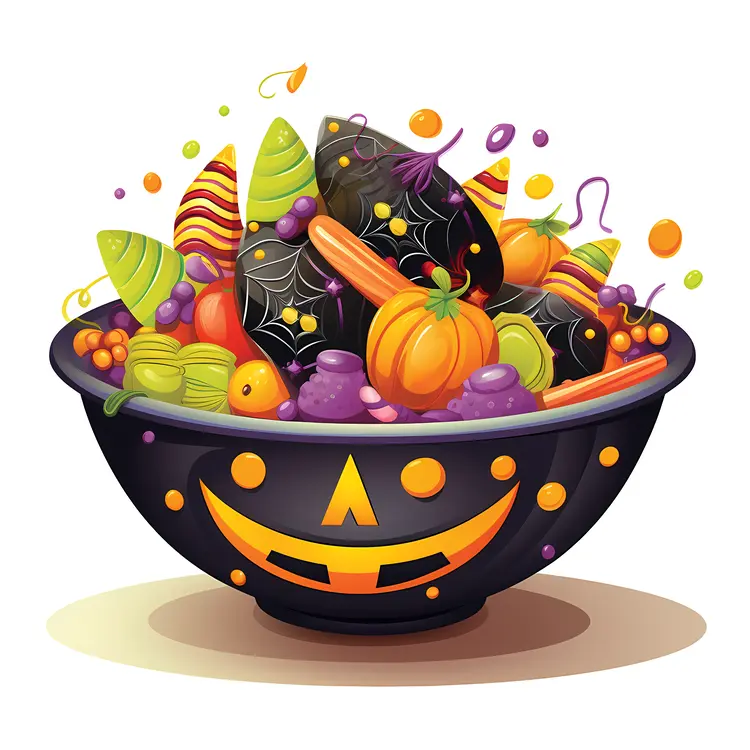 Halloween Candy Bowl with Pumpkins