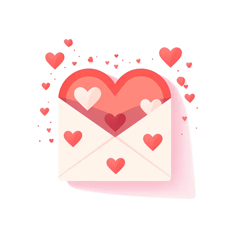 Heart Envelope with Love Symbols