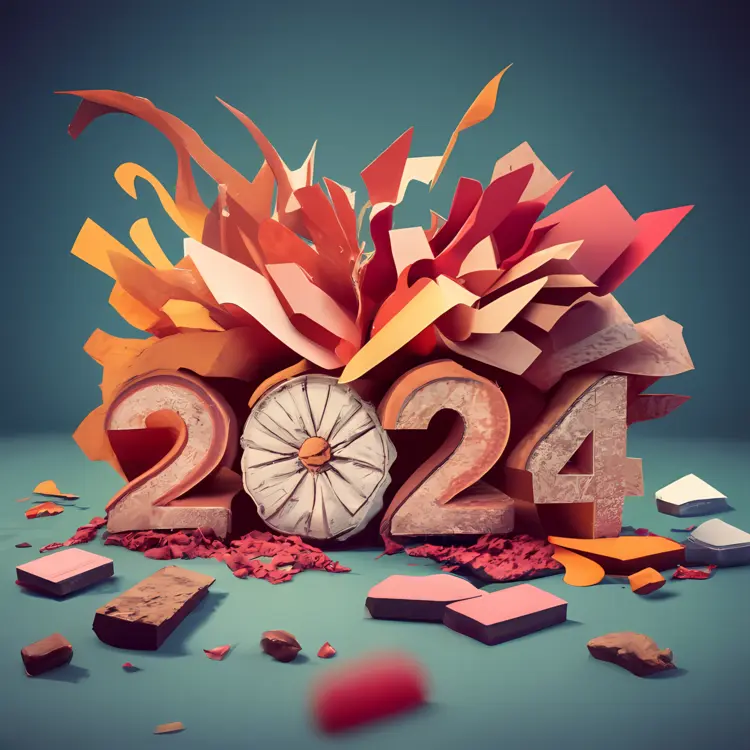 Colorful 2024 New Year Design