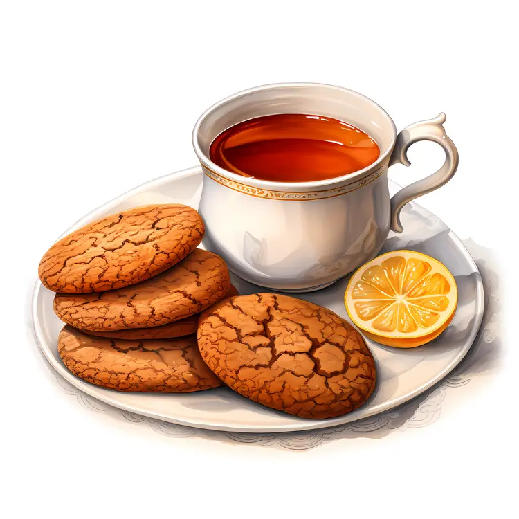 Elegant Tea with Cookies and Lemon