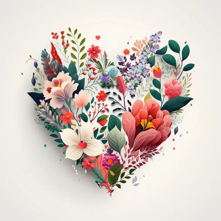 Beautiful Floral Heart for Valentine's Day