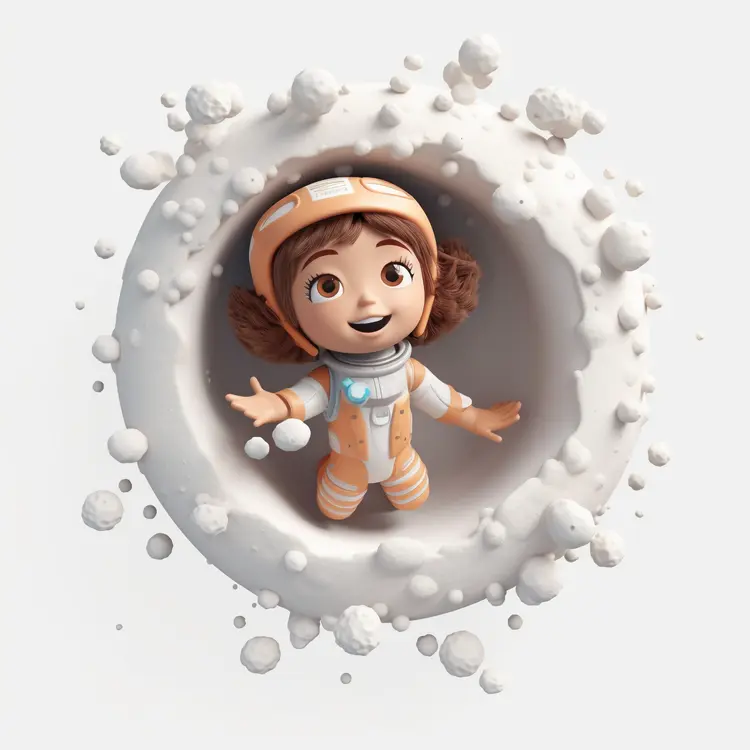 Cute Child Astronaut in Space