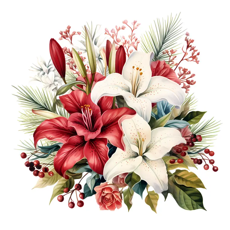 Red and White Flowers