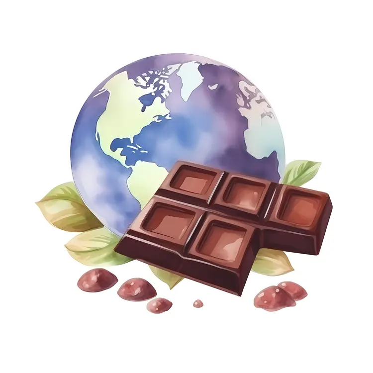 Chocolate Bar with Earth Background