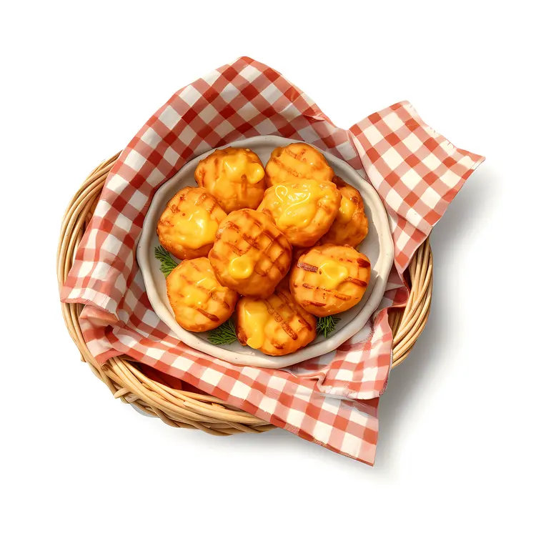 Delicious Cheese Puffs in a Basket