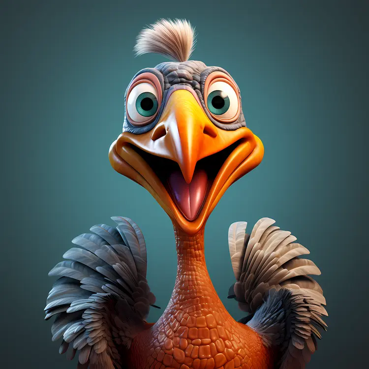 Funny Turkey Cartoon Illustration