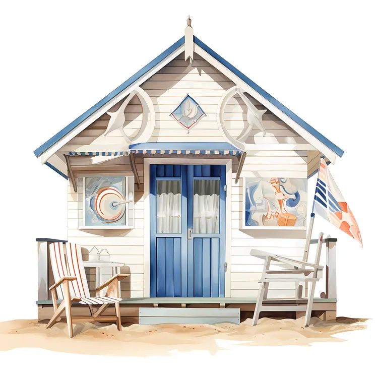Lovely Beach House with Blue Door