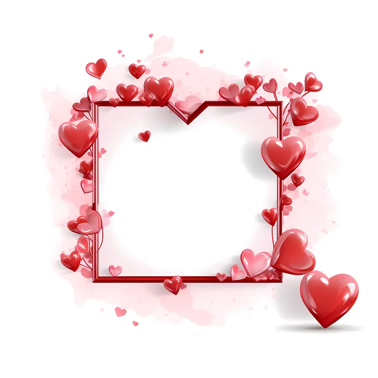 Heart-themed Square Frame for Valentine's Day