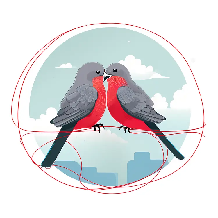 Two Love Birds in the Sky