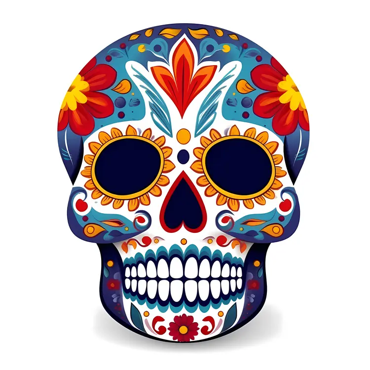 Colorful Sugar Skull for Day of the Dead Celebration