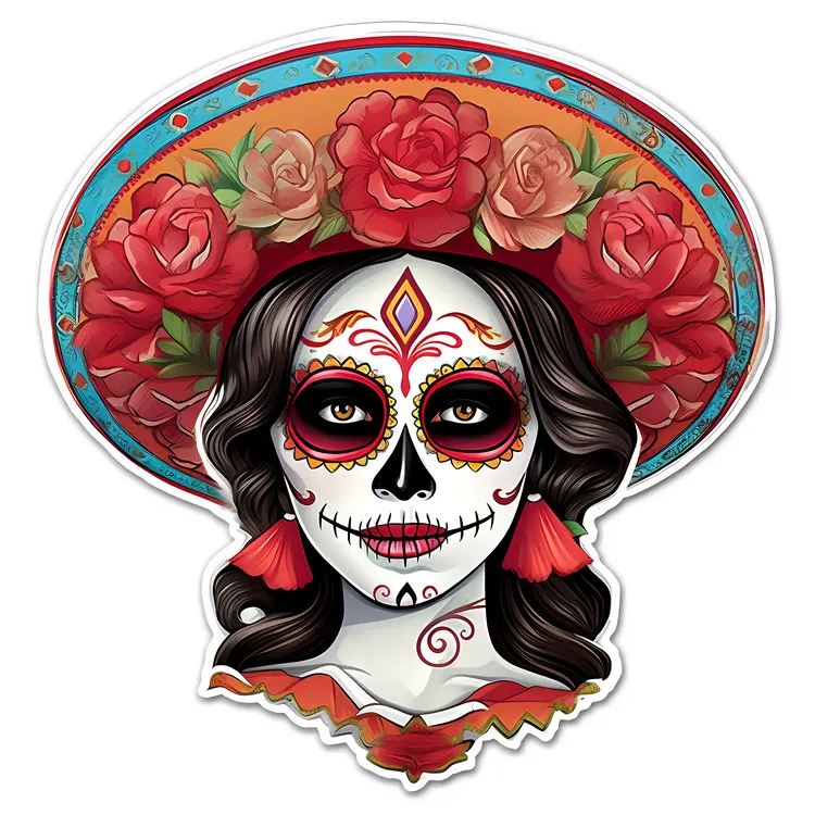 Elegant Sugar Skull Woman for Day of the Dead