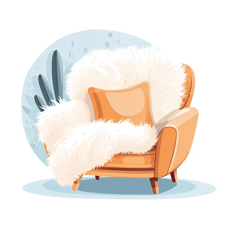 Orange Armchair with Plant