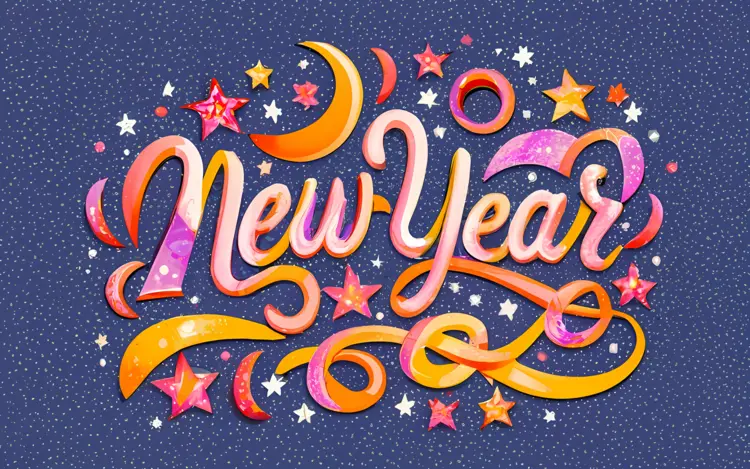Elegant New Year Greeting with Stars
