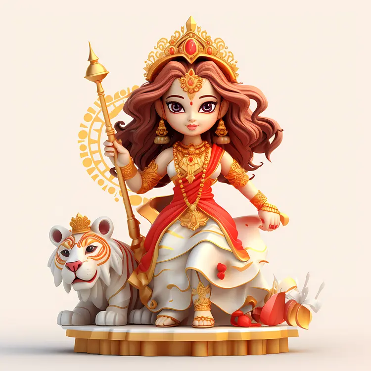 Divine Goddess with Lion