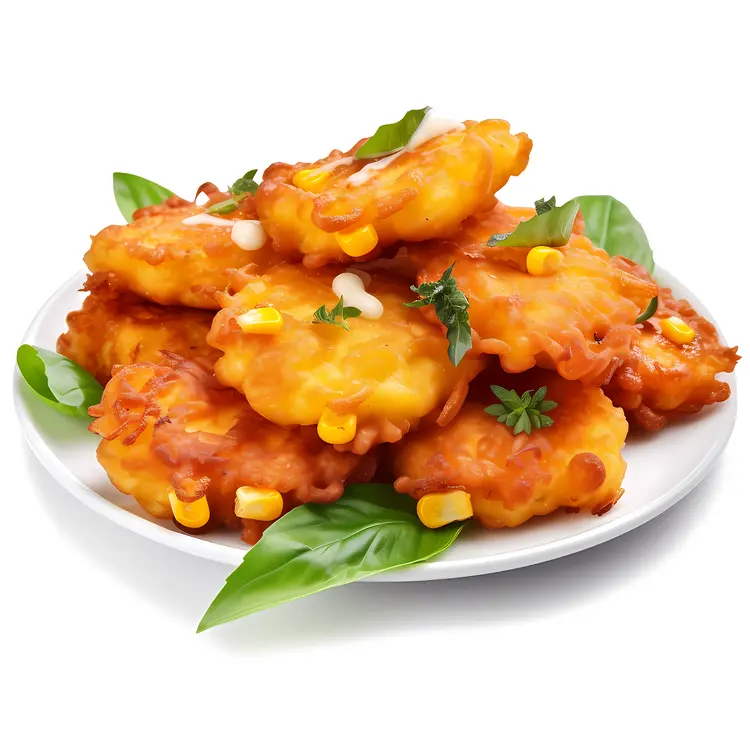 Delicious Corn Fritters on a Plate