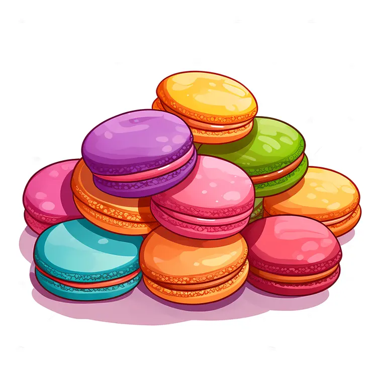 Pile of Colorful Macarons